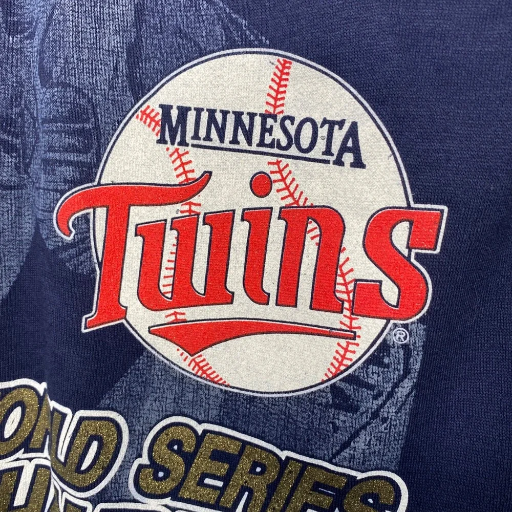 Vintage Minnesota Twins 1991 World Series Champions Sweatshirt Navy‎ Blue